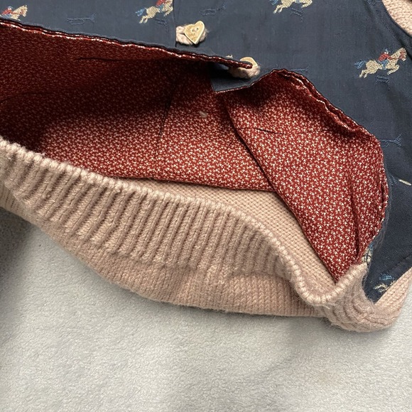 Vintage Hand Knit Cardigan Sweater Womens Large Horse Equestrian 80s Cottage - Picture 6 of 10